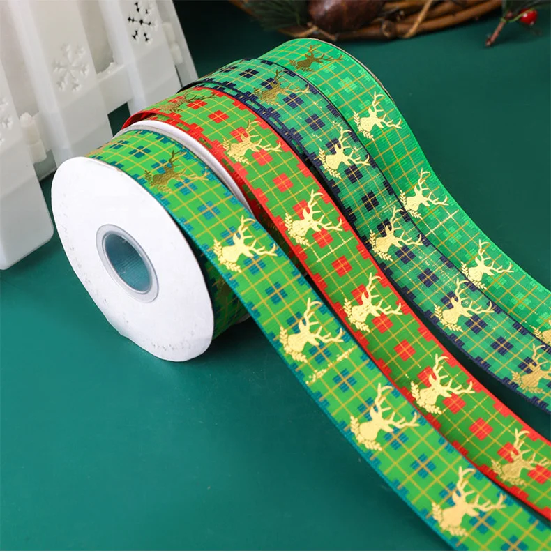 christmas ribbon custom printed new style xmas ribbon for decorating for sale