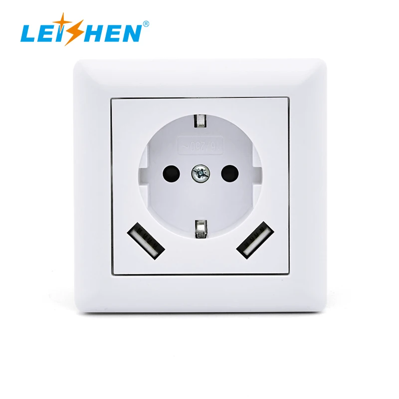 
High quality AC power 2 pin 16amp female ac power outlet indoor outdoor wall usb plug socket  (62309719807)