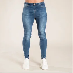 Dropshipping Stock Mens Jeans Full Pant Stretch Solid Slim Fit Custom Jeans Men Denim Skinny