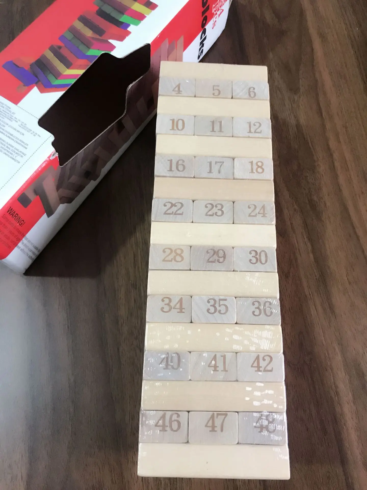 Size Block Game Stacking Blocks Blank Tower Board Games Children Building Blocks Set Educational Toys Custom Wood 50 Unisex YINA