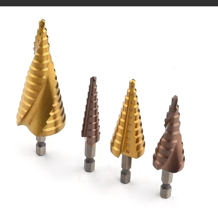 4-12mm 4-20mm 4-32mm Straight Groove Step Drill Bit Titanium Coated Metal Hole Cutter Core Drilling Woodworking Tools
