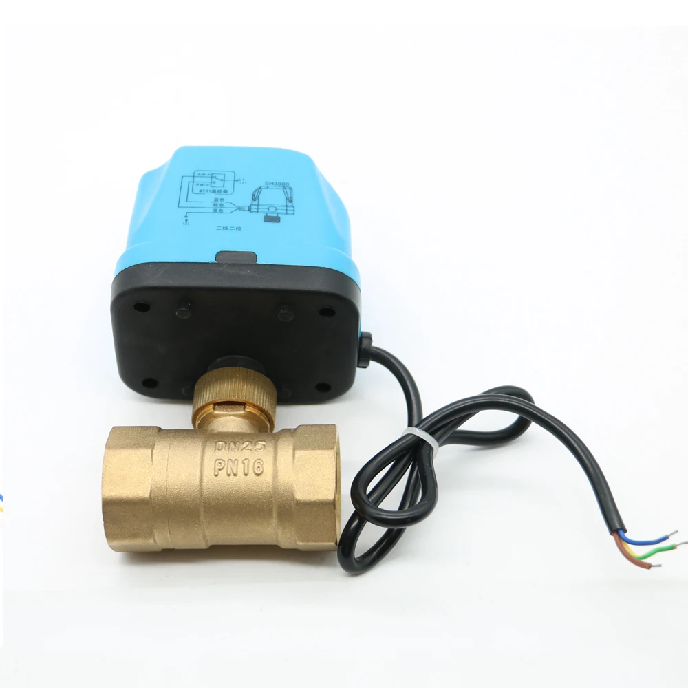 Wholesale 1/2 inch Ball Valve electric double wire brass Motorized Ball Valve 220v Motorized Brass Ball Valve for water oil use