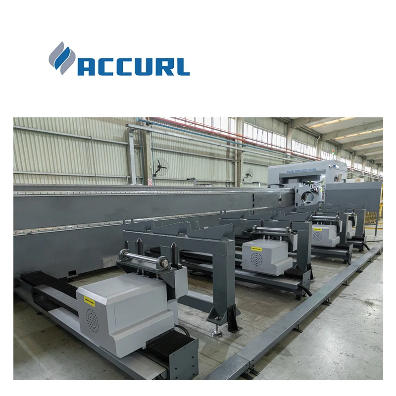 ACCURL Affordable Tubeline 10000W Fiber Laser Pipe Cutting Machine / Fiber Laser Cutter Tube