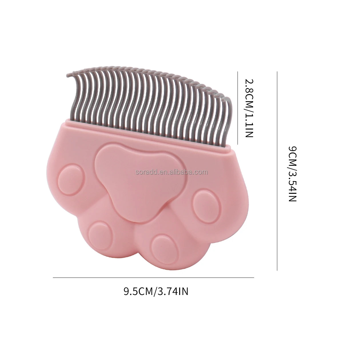 Pet Comb Cat Shedding Comb Kitten Brush Hair Massage Tool Household Grooming Daily Use Abs Portable Multifunction Comb