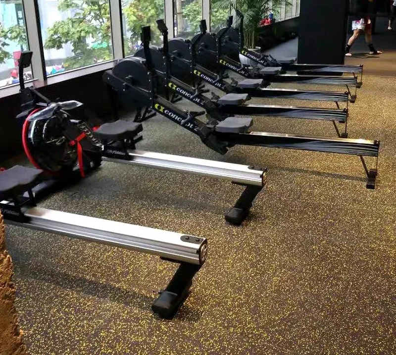 
12 mm rubber flooring gym mats shock absorbing rubber SBR with EPDM Granules flooring for gym studio 