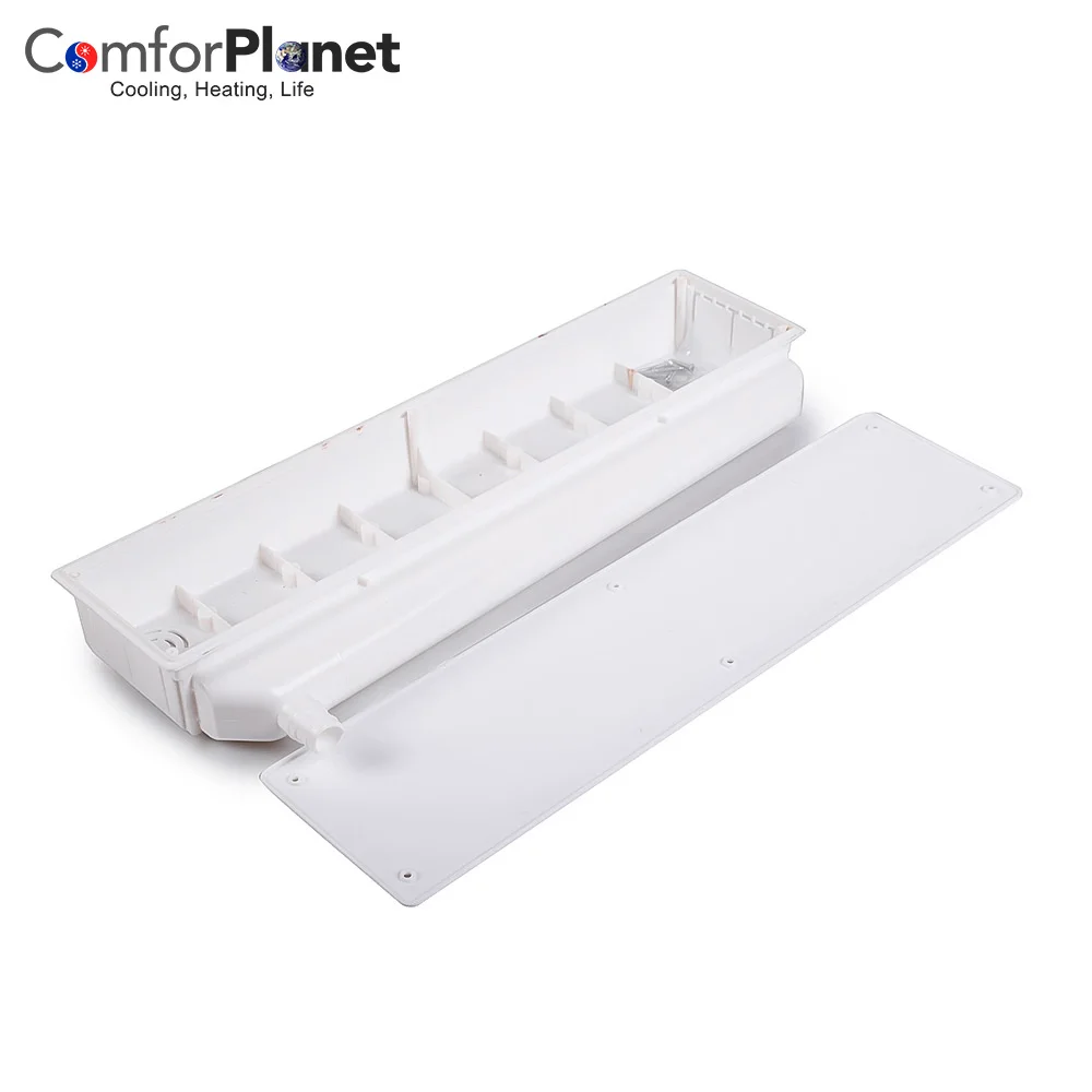 HVAC system parts air conditioning  water condensate drain hose horizontal outlet embede pre-installation box with white color