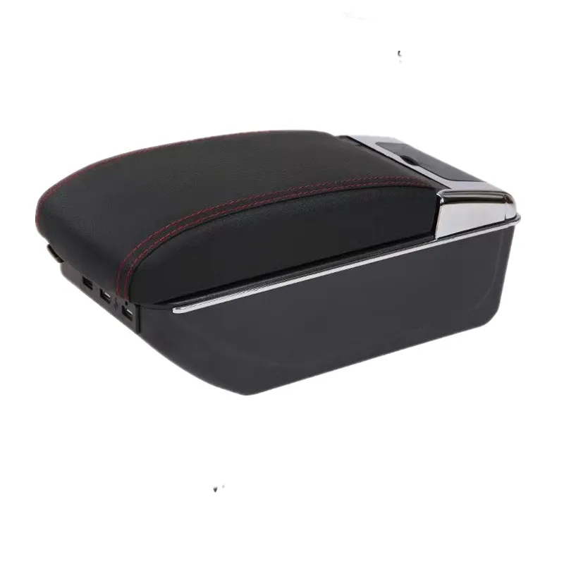 New design Black Car Center Console Armrest Storage Box with USB Charging for Volkswagen VW POLO