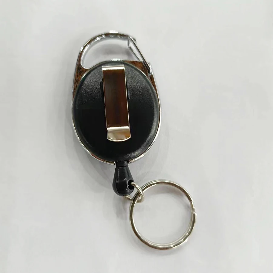 Metal Id Badge Holder Rhinestones Crystal Clip Key Ring Badge Bling Retractable Badge Holder Reel For Nurse Name Card Keychain