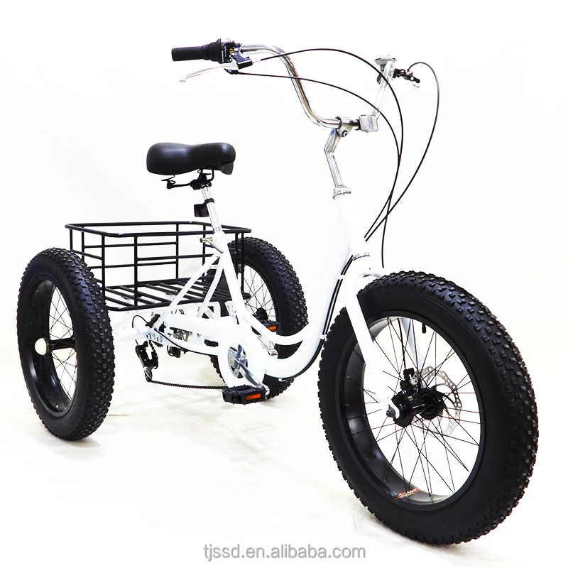2024 Factory Wholesale High-quality Three Wheel  fat tire trike pedal bicycle tricycle customized adult 3 wheel mountain trike