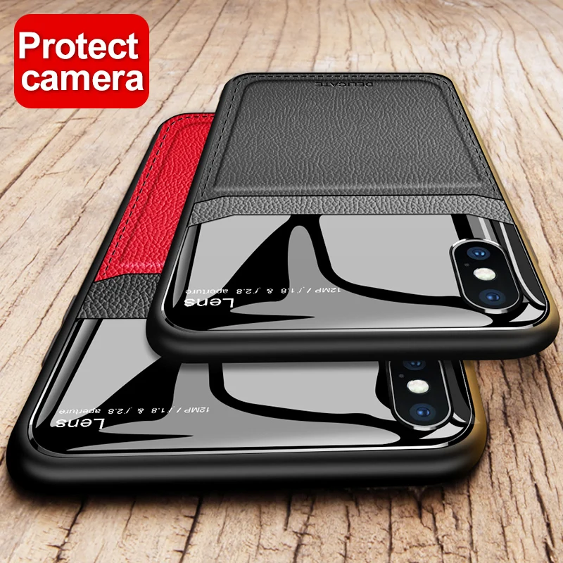 
For iPhone 12 Case, Luxury Business Shockproof Cover for iPhone 11 Pro Max XS XR for iPhone 12 Pro Max Leather Phone Case 