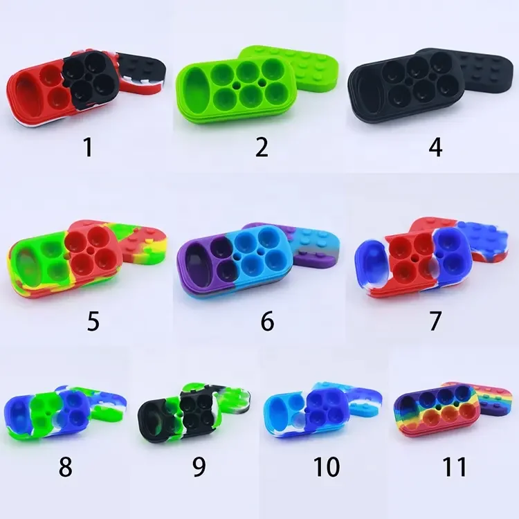 Custom logo 6+1 Silicone Container Tobacco Storage Jars Dry Herb Smoke Shop Products Smoking Accessories