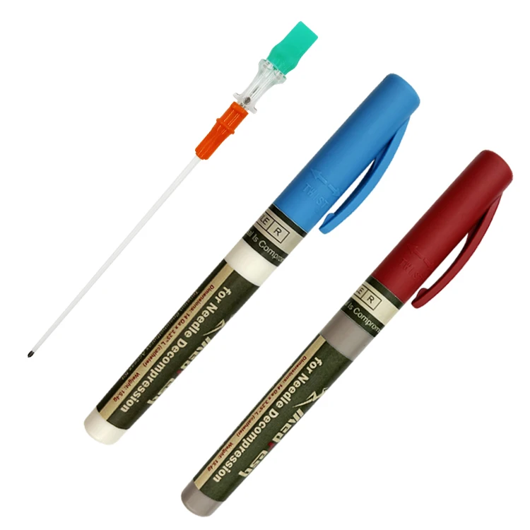 Medresq Factory Supply IFAK Tactical disposable Sterile 14Ga Chest Tension Decompression Needle for EMS