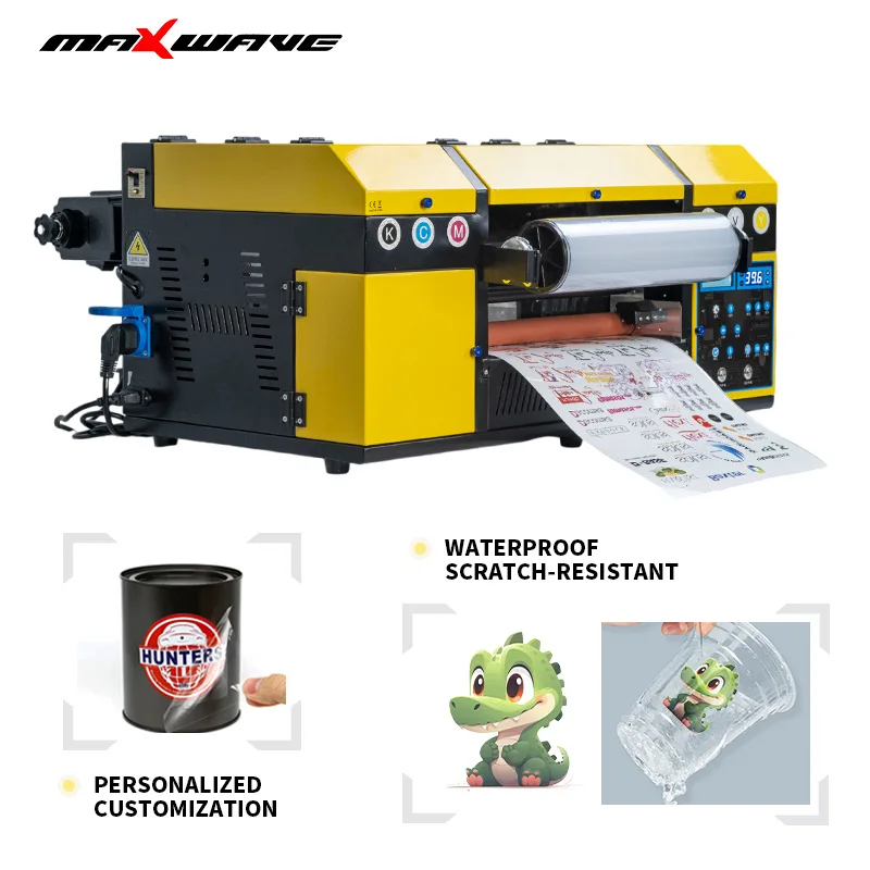 MAXWAVE A3 uv dtf printer with laminator Roll to Roll UV DTF Printing Printer Wholesale Price 2 in 1 Combo Set UV DTF Printer