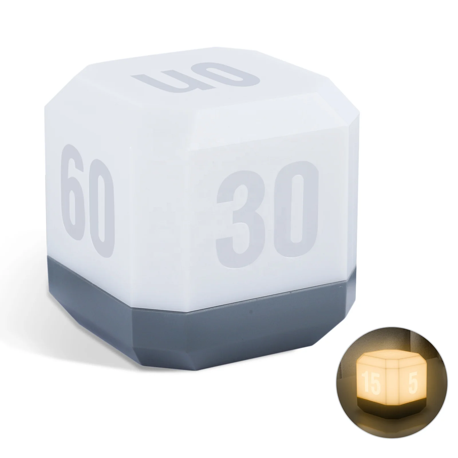 modern cube small mini timer built in battery rechargeable wireless portable bedroom babi kids led night light