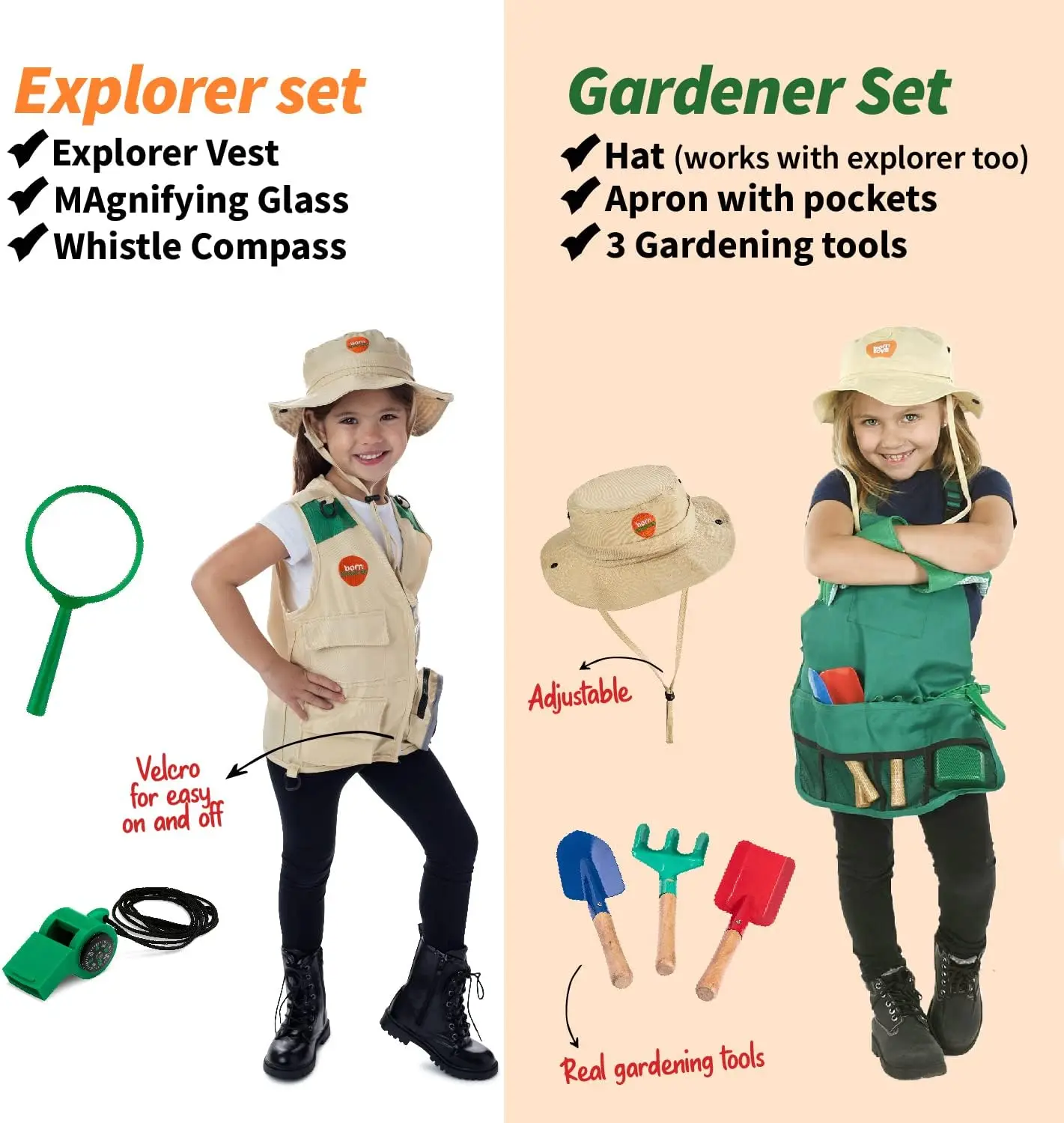 Kids uniform party fancy dress costumes Washable children role play costume for age 3-7 dress up and pretend play toy gift set