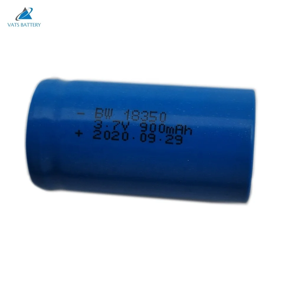 High discharge  Lithium Ion Rechargeable Cylindrical Battery 3.7v 900mah Li-ion 18350 Batterie Single Cell