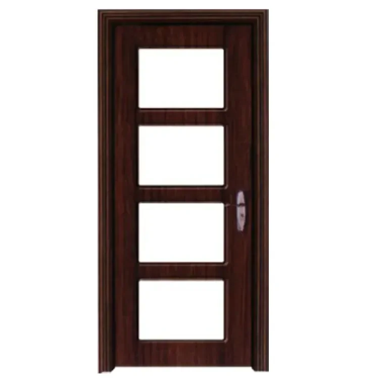Best Selling House Room Interior MDF Door Flush Series Wood Veneer Wooden Door for Apartment
