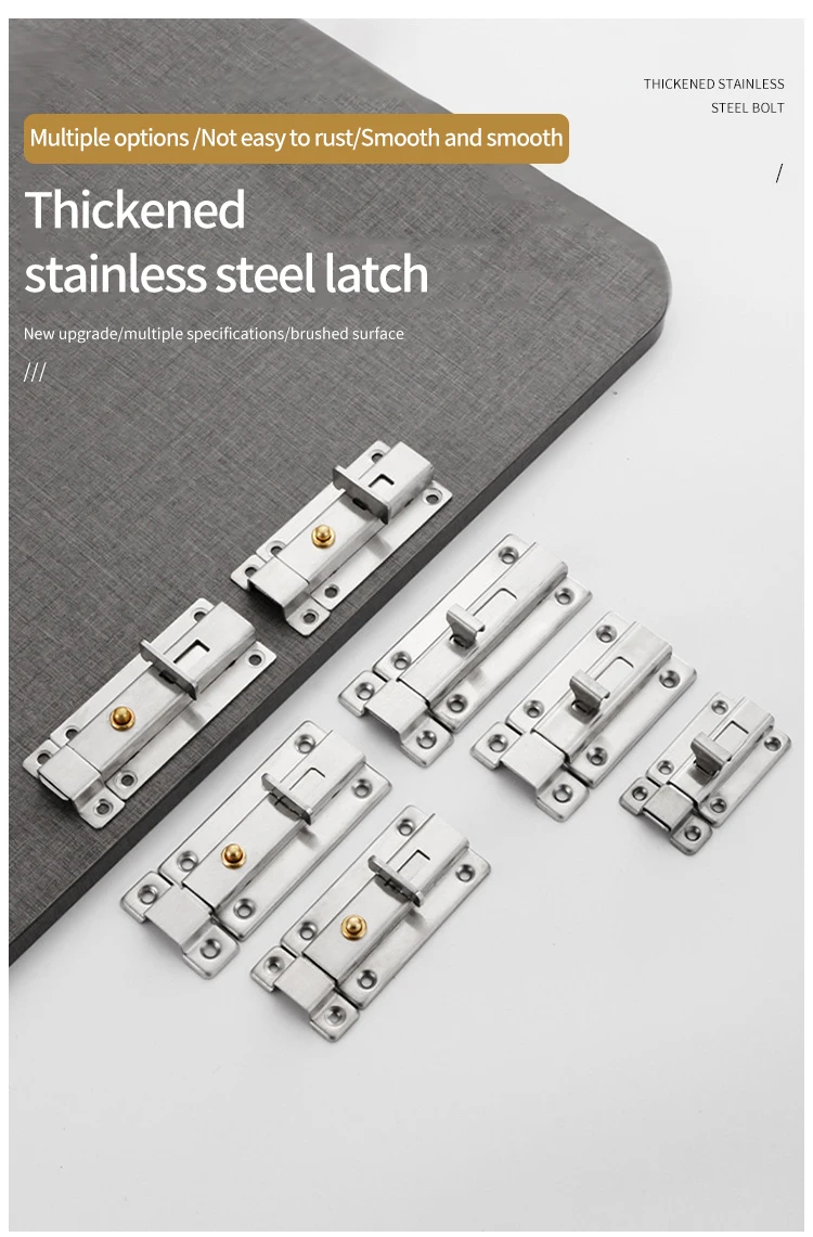 Push Button Spring Loaded Latch Sliding Lock Barrel Bolt Stainless Steel Door Latch