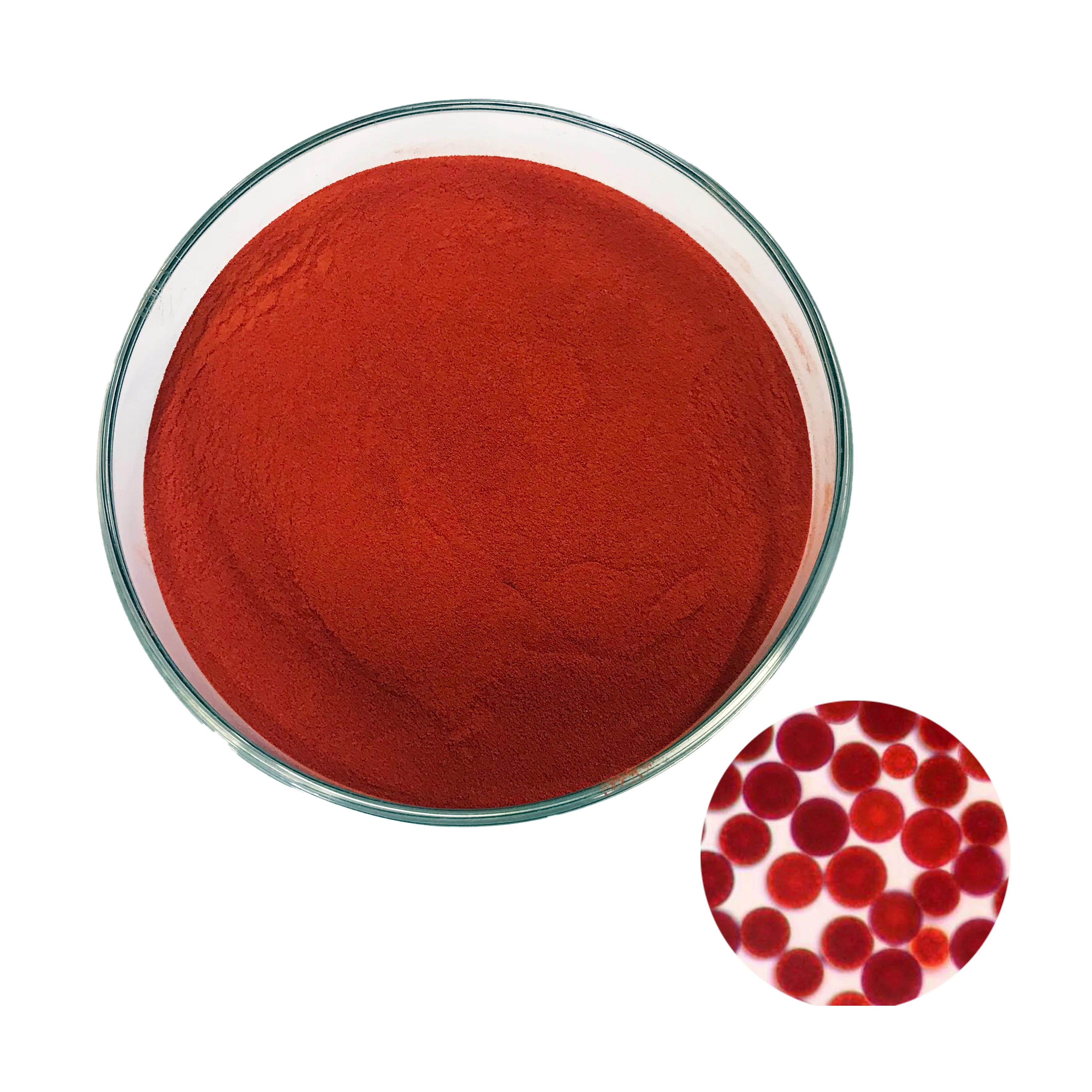 
pure natural haematococcus pluvialis microalgae extract astaxanthin powder 1% for health supplement 