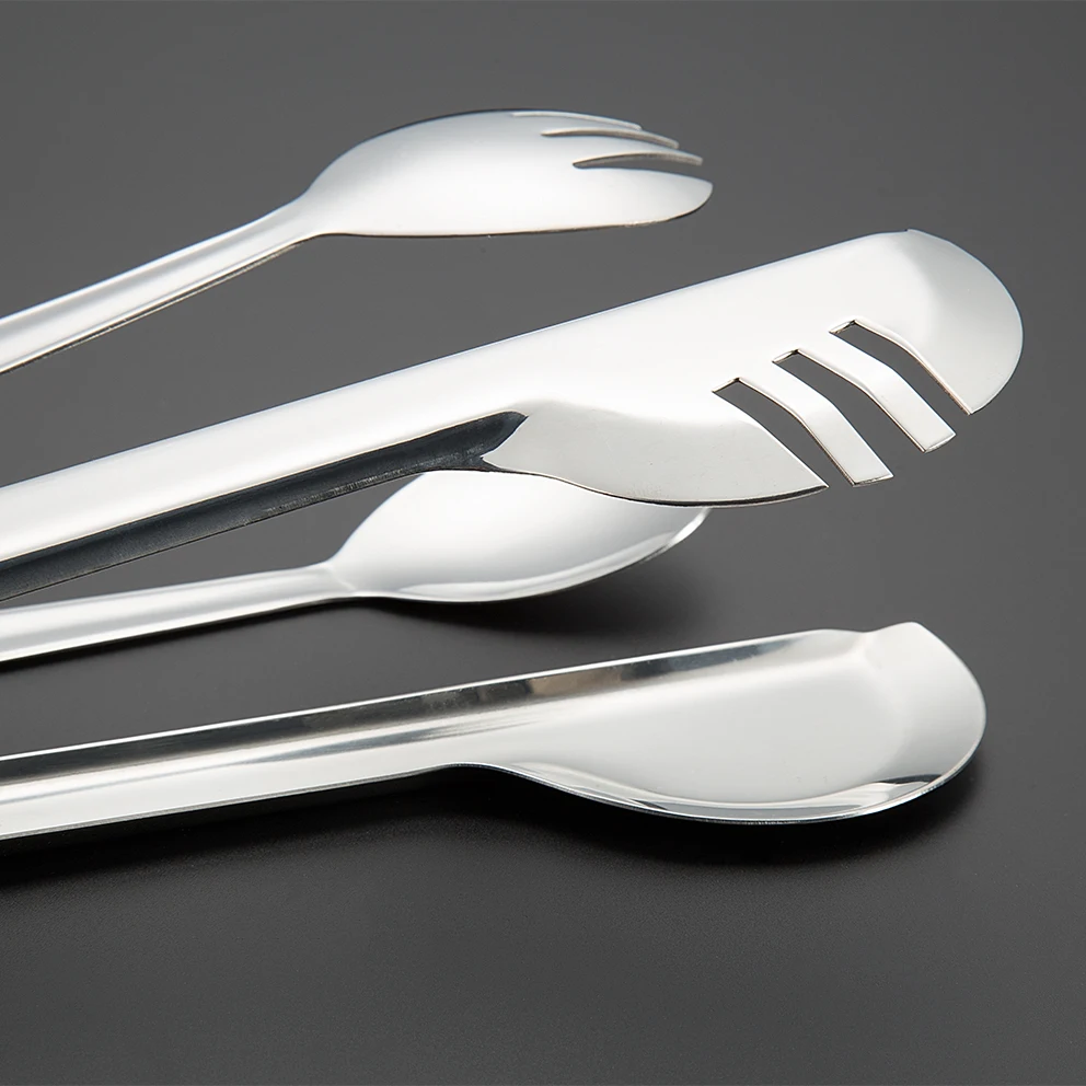 Barbecue Tools Heat Resistant Silicone Handle Stainless Steel Korean Bbq Tongs