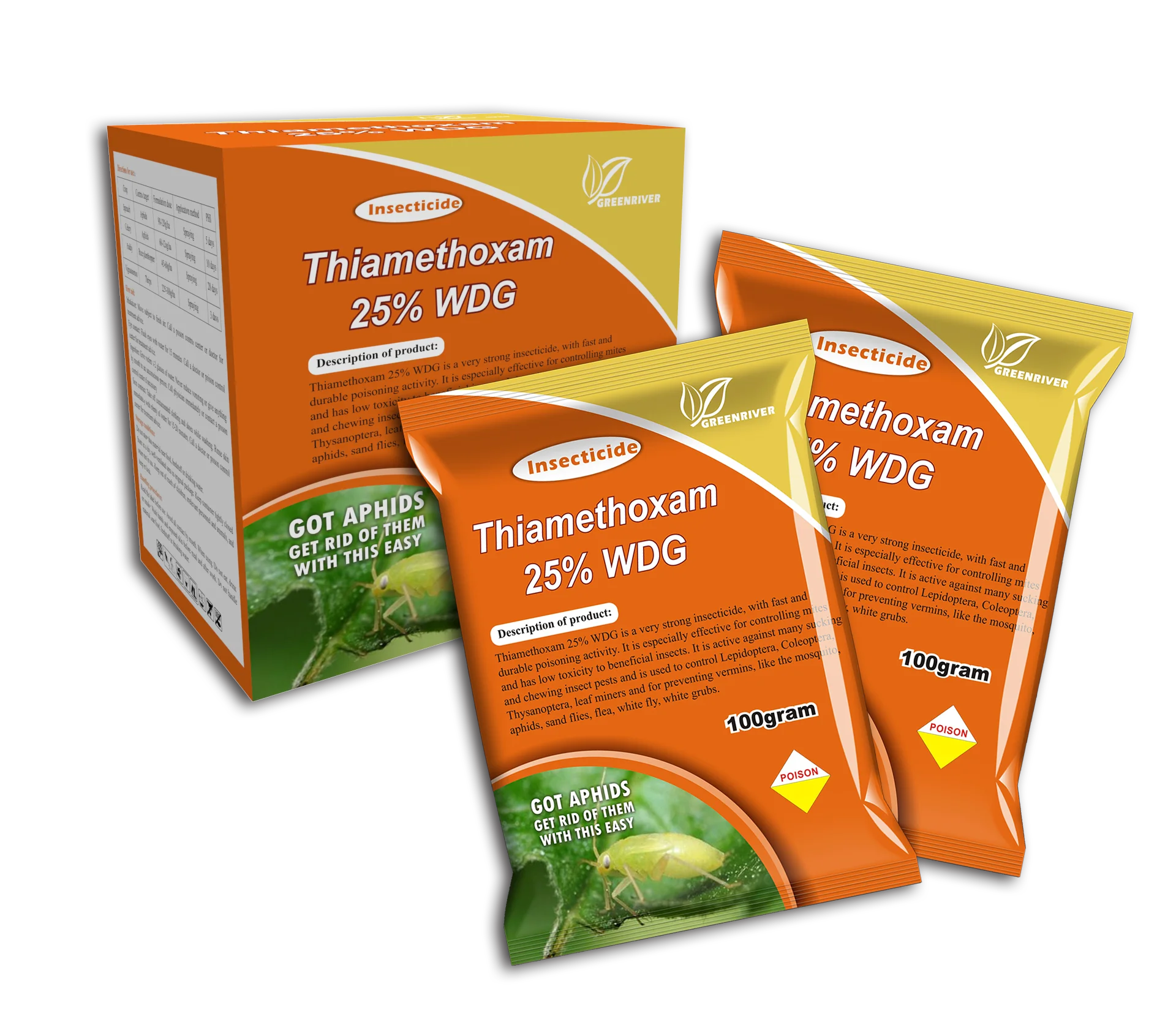 Factory Insecticide Thiamethoxam 95%TC, 75%DF, 25%WDG, 25%WP, 10%WDG