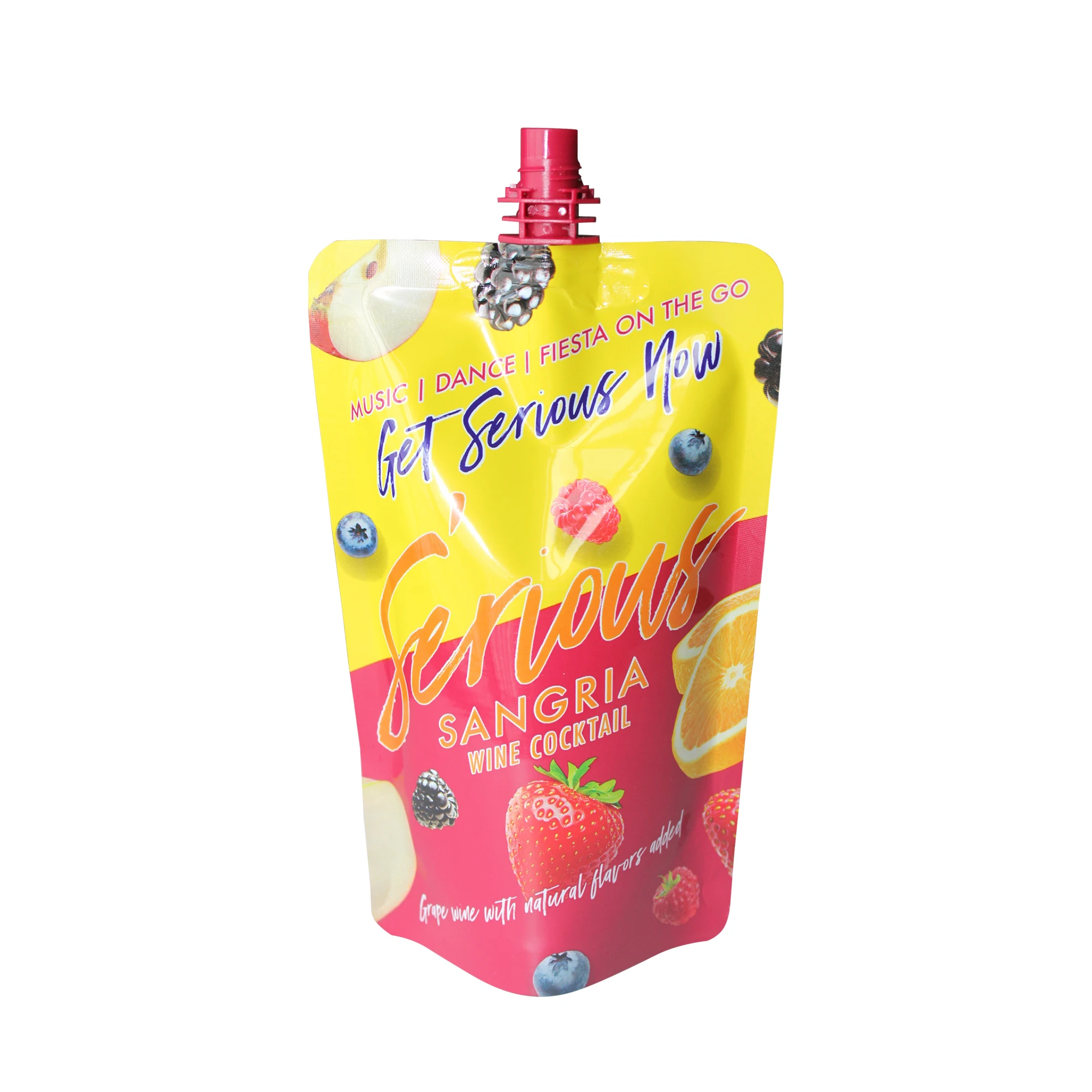 Custom Printed Food Grade Aluminum Foil Stand Up Spout Pouch Plastic Drinking Water Bag For Fruit Juice