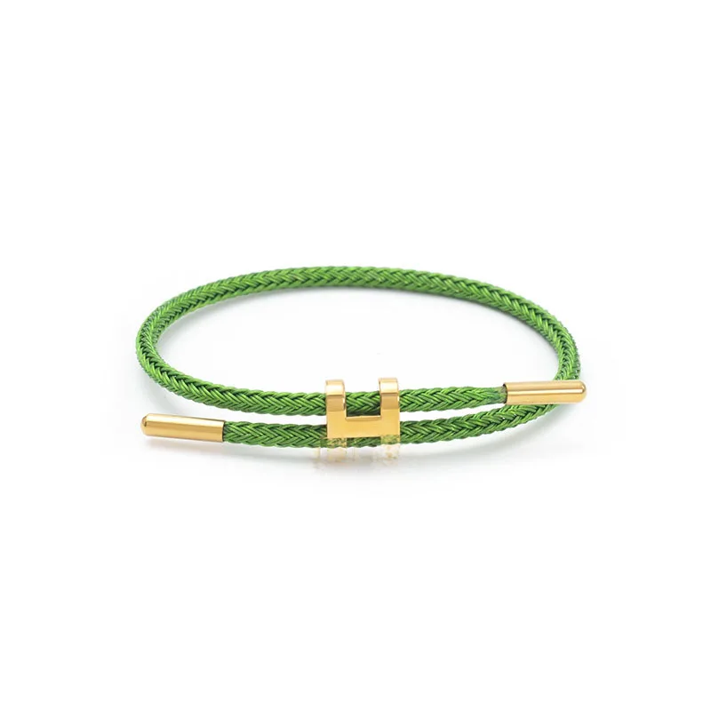 High Quality Adjustable Stainless Steel Bracelet Multicolor String Braided Thread Rope Bracelet for Women and Men