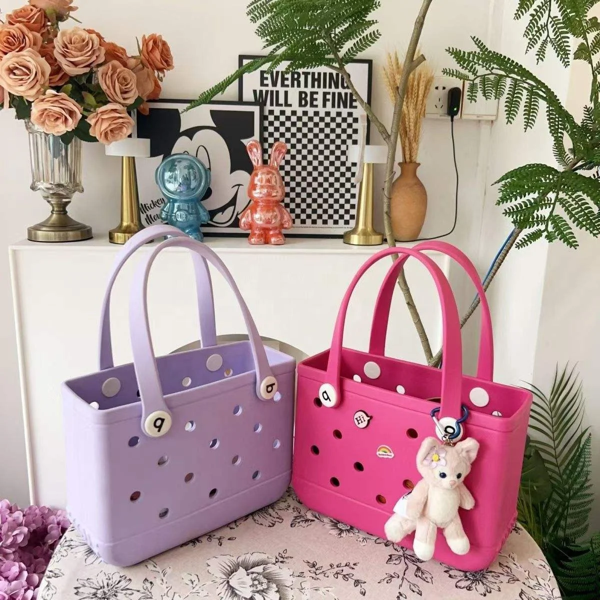Wholesale Popular Waterproof Large Eva Women Summer Luxury Bogg Bag Beach Tote Bag For Ladies