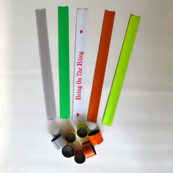 self locking reflective slap band