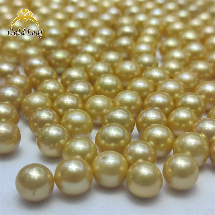 Goldleaf Jewelry wholesale Large size pearl gold color 12-13mm round AAA Edison Pearl Beads
