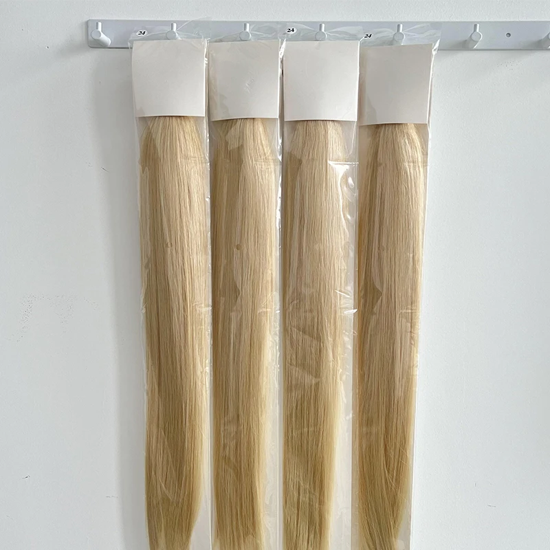 High Quality 100% Human Hair 613 Blonde Silky Straight Pu Skin Weft Seamless Hair Tape In Extensions