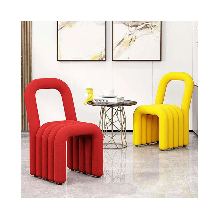 Creative Shaped Chair Leisure Backrest Velvet Living Room Side Shoe Changing Stool Simple Home Dining