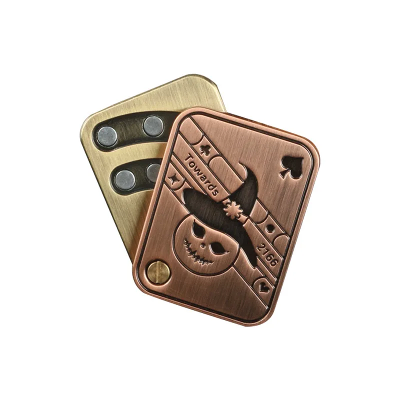 New Poker Card Texture Portability Papa Coin AK Hand Launched Decompression Toy  Fidget spinner