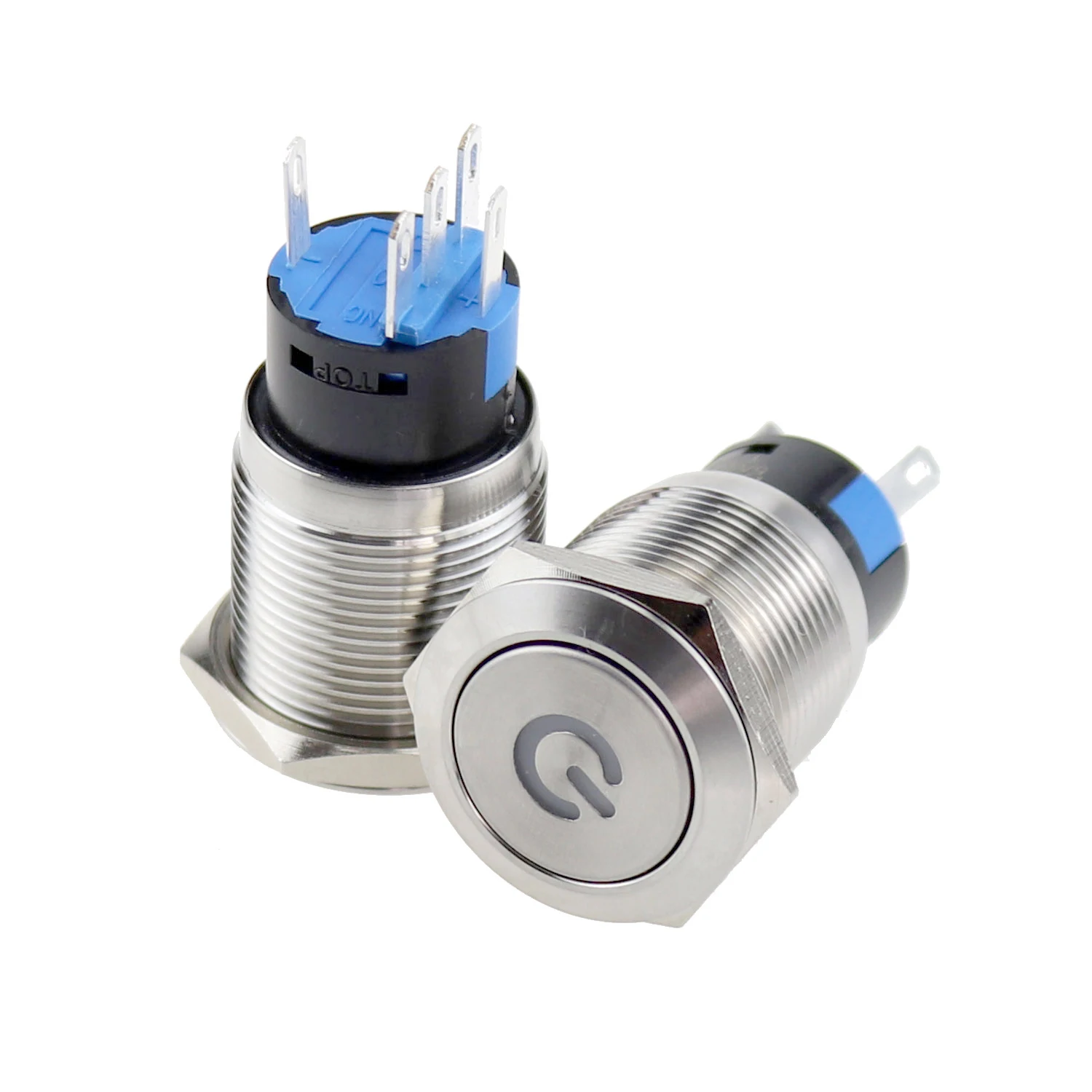 19mm auto engine ignition starter ac power latching push button with led light