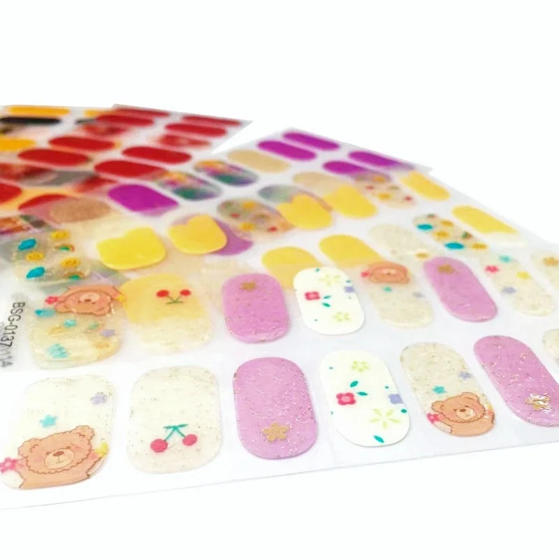 Корейские пользовательские гелевые наклейки для ногтей, нетоксичные стойкие полоски для ногтей