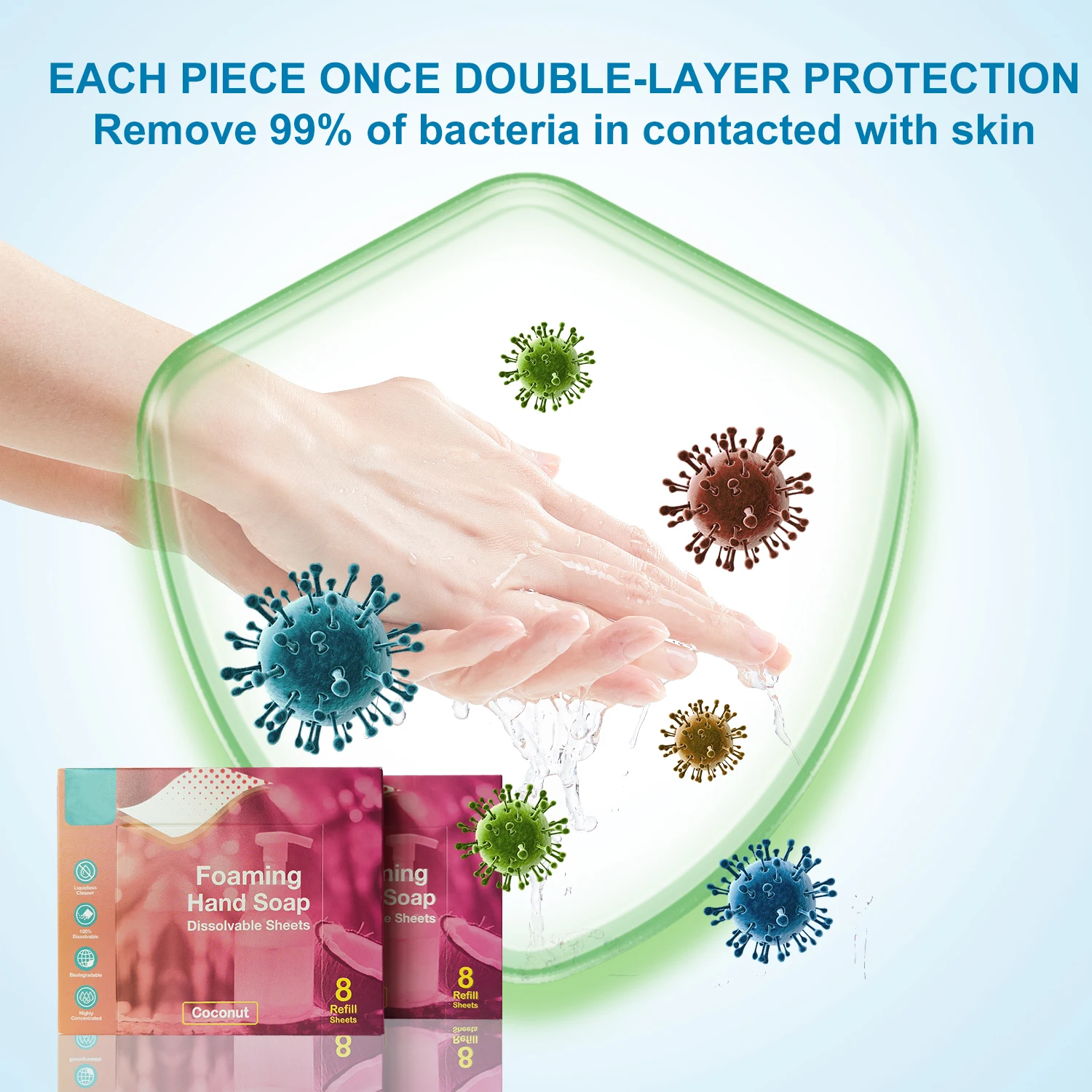 Eco-Friendly Disposable Cleaning Hand Sheet Hand Soap Paper Foaming Hand Washing sheets