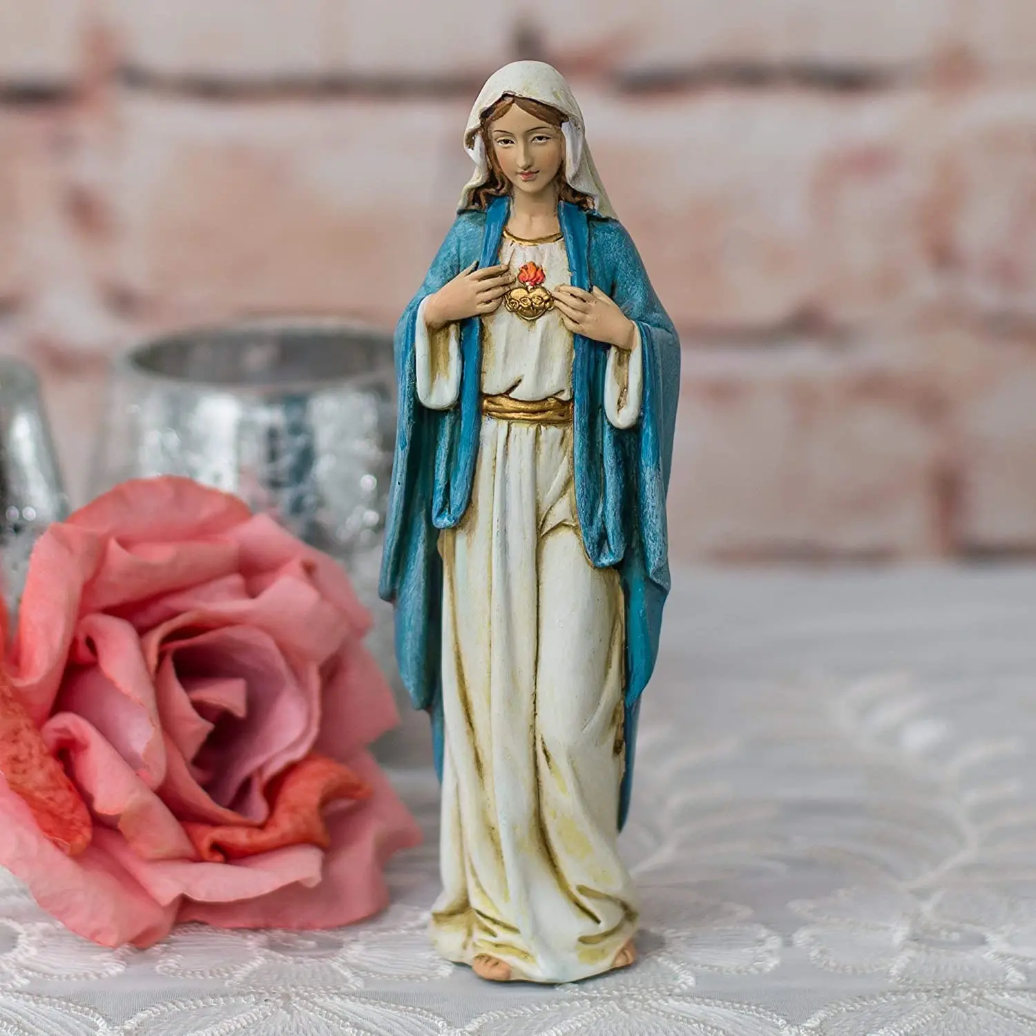 hot sale accept custom respectful polyresin Virgin Mary statue