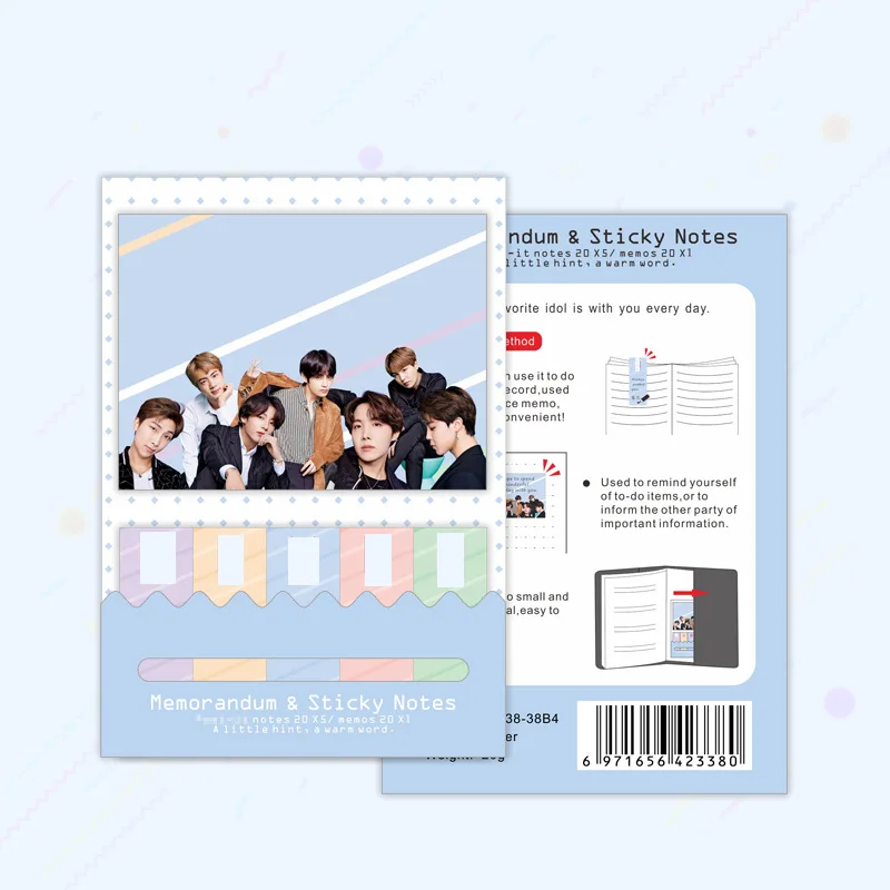 Оптовая продажа товаров KPOP Idol Bangtan Boys JK V JIMIN Memo Pad Sticky
