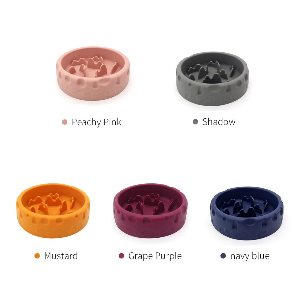 Custom Non-Slip Anti Choking Dog Eating Slow Feeder Pet Silicone Bowl Food Dog Bowl