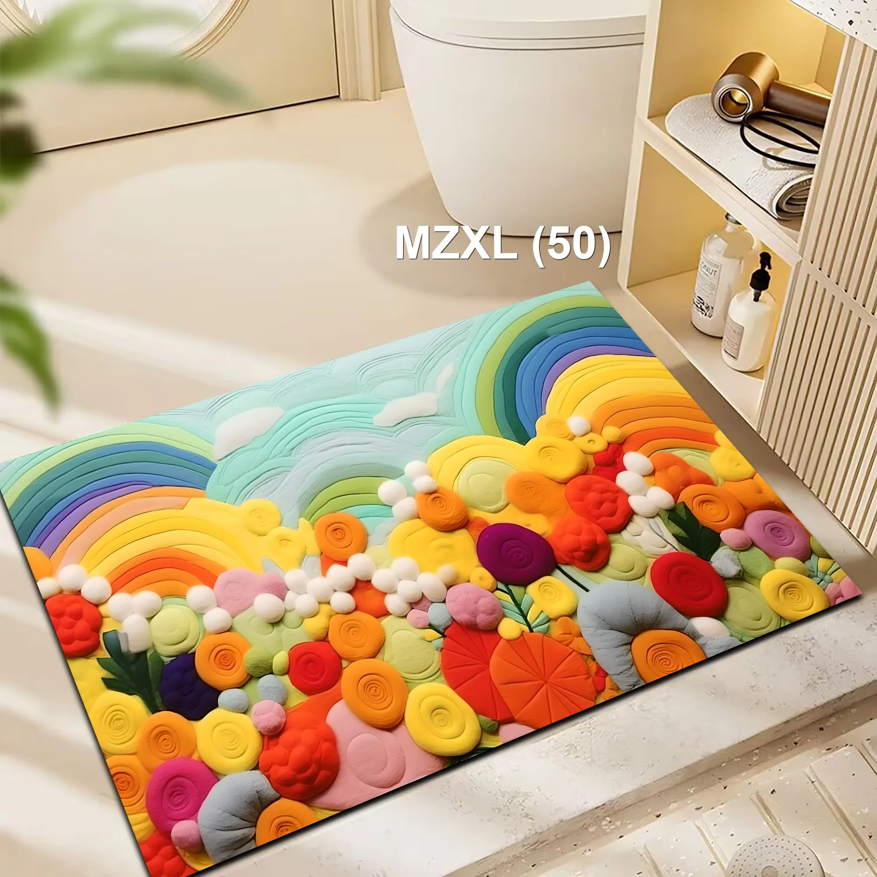 Wholesale Custom hot selling toilet anti non slip Absorbent Floor Door Mats Washroom Diatomite 3D Printed Bath Mat Bathroom Rug