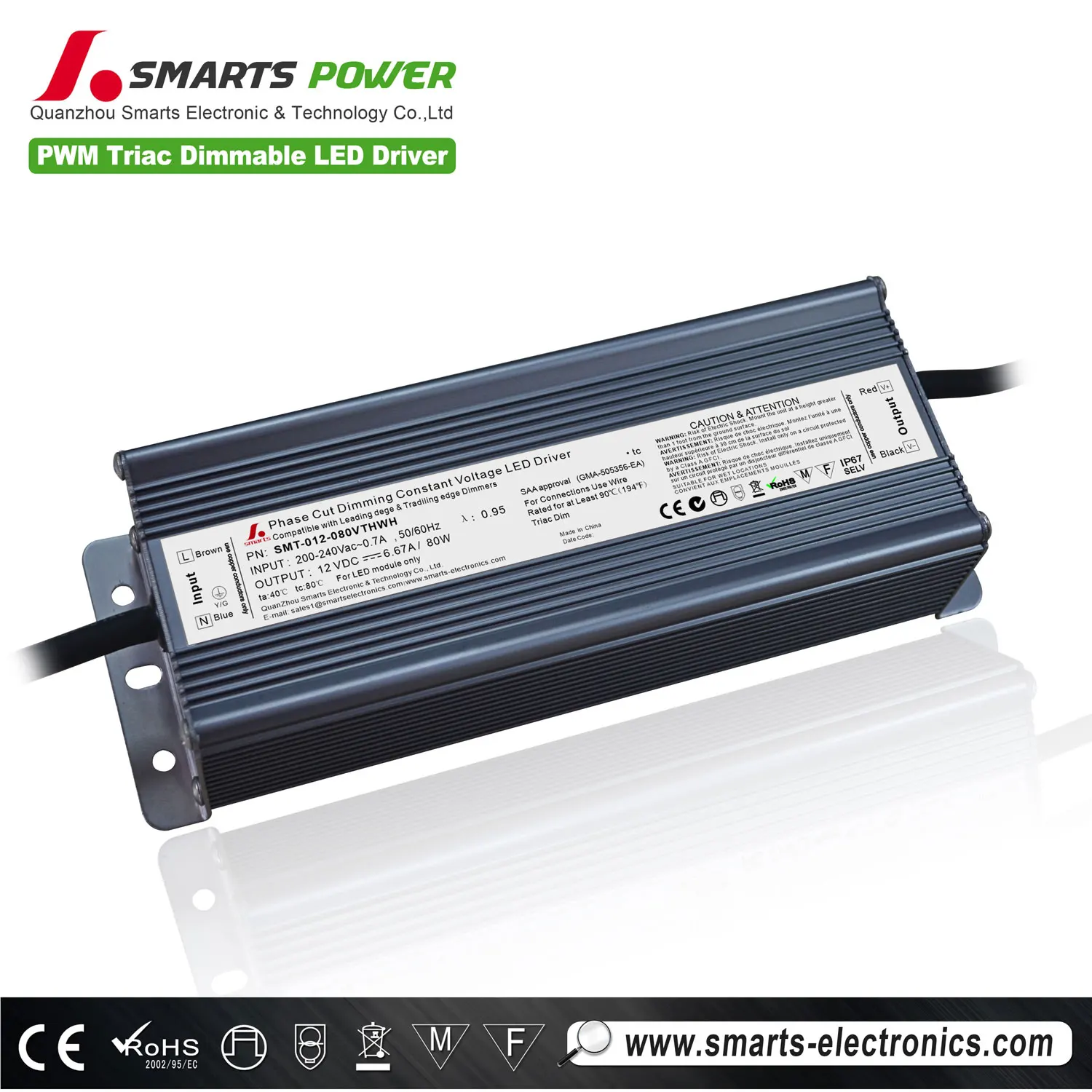 CE ROHS triac dimmable 12v 24v 30w 60w constant voltage led driver