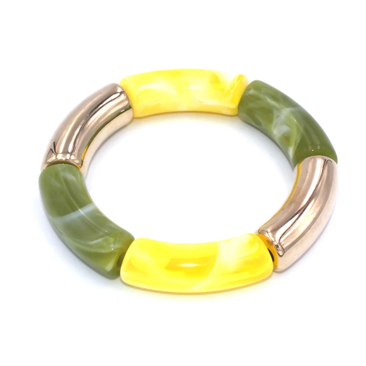 New Trend Candy mixed color bamboo stretch bracelet for Summer beach girl
