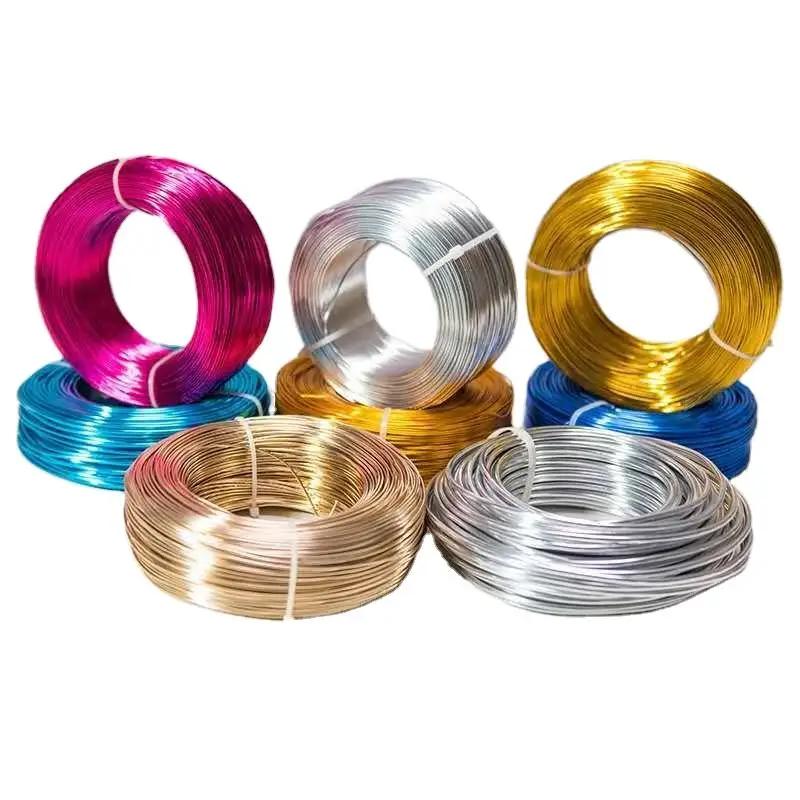 3.5mm Bright Gold Colored Anodized Artistic Round Aluminum Craft Wire For Jewelry Soft Wire