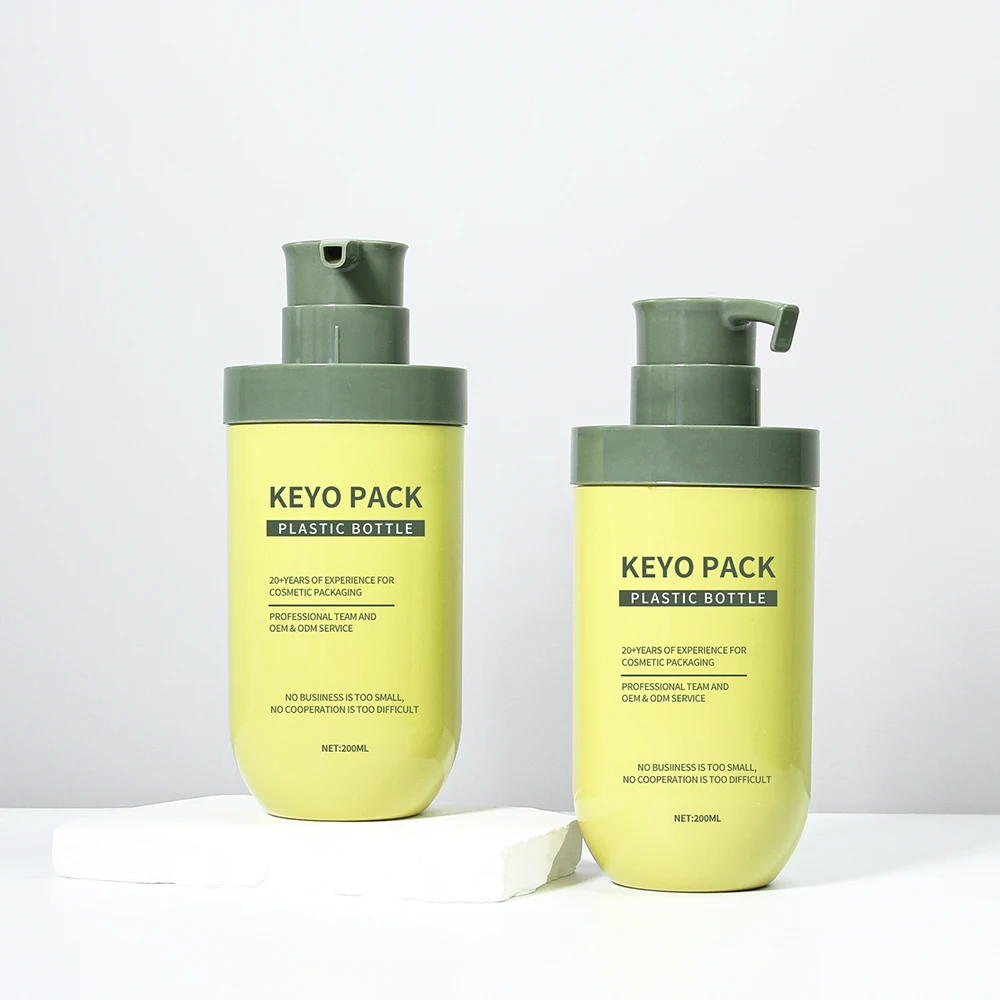 New Design Big Volume 200ml Plastic Airless Bottle With Dispenser For Body Lotion Skincare Packaging Shampoo Airless Jar