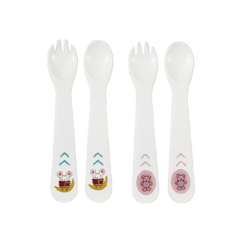 Hot selling  BPA Free Factory Directly Supply PP  BPA Free Baby Spoon And Fork Set Baby Products mealtime set