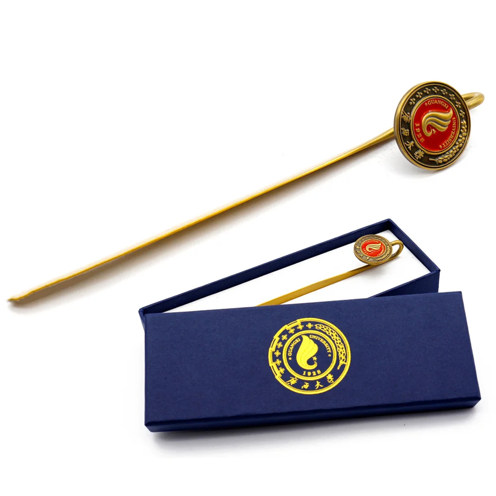 Custom Stainless Steel Zinc Alloy Lenticular Paper Clip Book Marks Letter Opener Souvenir Magnetic Metal Bookmark with Box