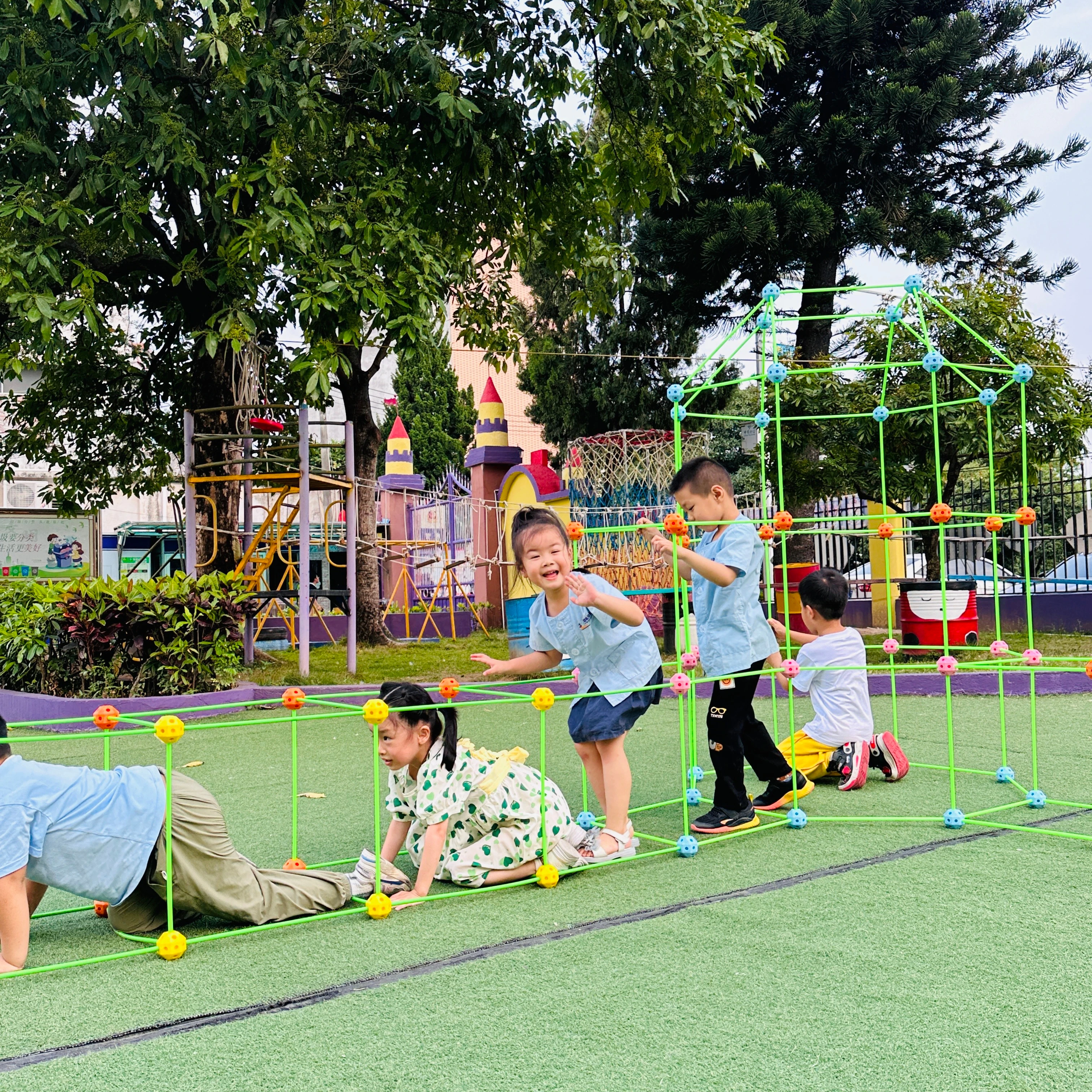 130 pcs indoor best magic construction toy tent strong sturdy stem fort building kit for kids 6 7 8 year old