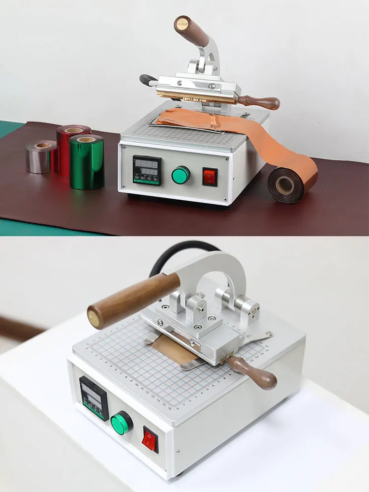 Strong Small Manual Wood Iron Leather Logo Embossing Hot Stamping Machine Belt Wallet Branding Machine Heat Press Machine