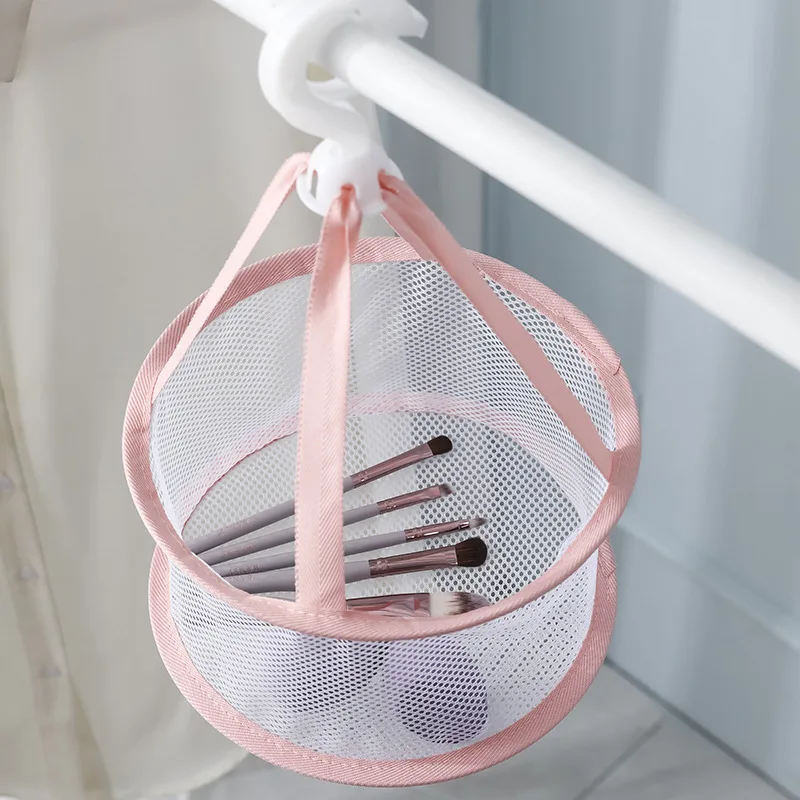 Hanging Mesh Drying Rack Basket Great for Makeup Tools Cleaning Cosmetic Brushes Sponges Dryer Holder Organizer without Cover