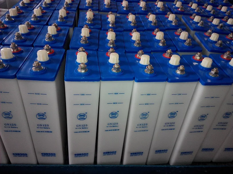 1.2v 125Ah ni-cd alkaline battery for UPS, Railway, Substation.